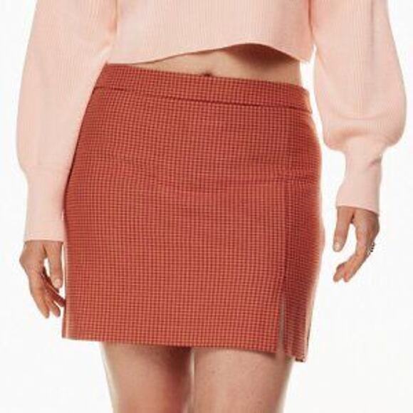 WILFRED Aritzia Patio High Waisted A-Line Mini Skirt Sz 00 Claudine Rosy - Picture 1 of 6